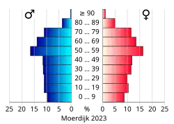 Bevolkingspiramide van de gemeente Moerdijk