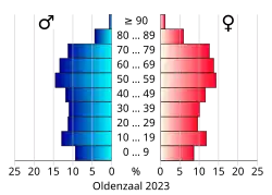 Bevolkingspiramide van de gemeente Oldenzaal
