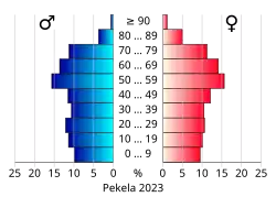 Bevolkingspiramide van de gemeente Pekela
