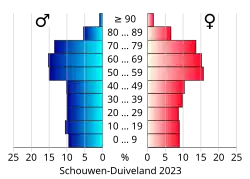 Bevolkingspiramide van de gemeente Schouwen-Duiveland