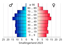 Bevolkingspiramide van de gemeente Smallingerland