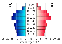 Bevolkingspiramide van de gemeente Steenbergen
