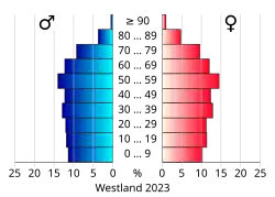 Bevolkingspiramide van de gemeente Westland