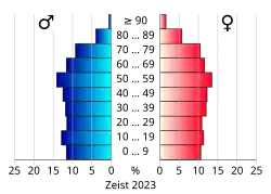 Bevolkingspiramide van de gemeente Zeist