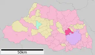 Situering van Ageo in de prefectuur Saitama