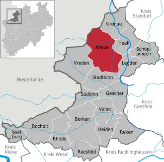 Kaart van Ahaus