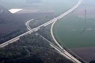 Knooppunt Dreieck Ahlhorner Heide; hier takt de A29 aan op de A1. (2010)
