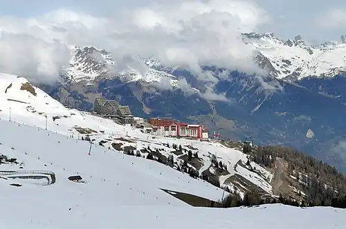 Zicht op Plagne Aime 2000