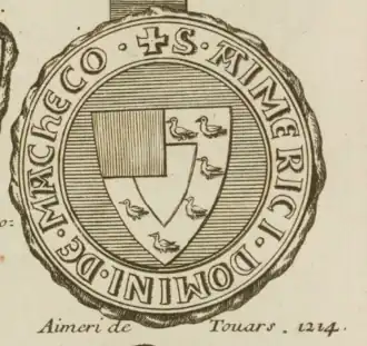 Het zegel van burggraaf Amalrik VIII van Thouars.