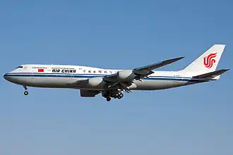 Een Boeing 747-8I van Air China