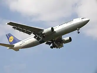 Een Airbus A300 van Lufthansa