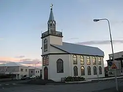 De kerk van Akranes.