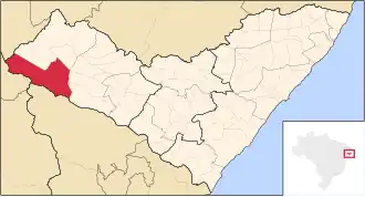 Ligging van de Braziliaanse microregio Alagoana do Sertão do São Francisco in Alagoas