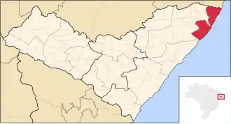 Ligging van de Braziliaanse microregio Litoral Norte Alagoano in Alagoas