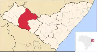 Ligging van de Braziliaanse microregio Santana do Ipanema in Alagoas