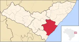 Ligging van de Braziliaanse microregio São Miguel dos Campos in Alagoas