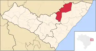 Ligging van de Braziliaanse microregio Serrana dos Quilombos in Alagoas