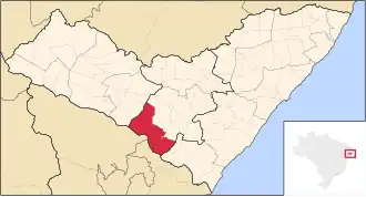 Ligging van de Braziliaanse microregio Traipu in Alagoas