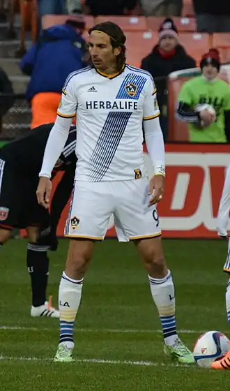 Alan Gordon in het shirt van LA Galaxy