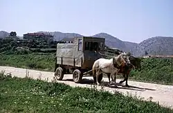 Wegtransport met tweespan