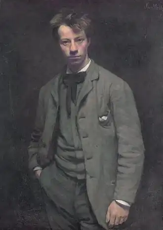Portret van Albert Verwey, 1885, door Jan Veth