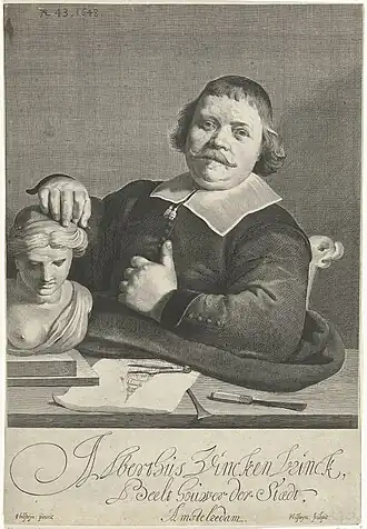 Prent van Albert Vinckenbrinck door Pieter Holsteyn II, naar een schilderij van Cornelis Holsteyn