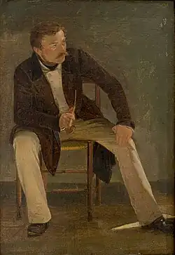 De schilder Constantin Hansen voorbereidende studie door Albert Küchler