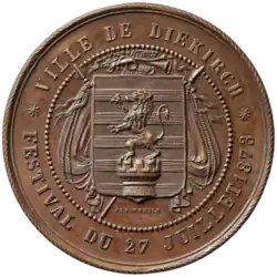 Medaille van de stad Diekirch (vz), 1873