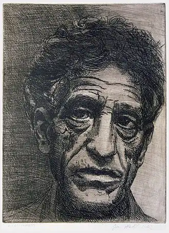 Alberto-Giacometti, ets door Jan Hladík, 2002