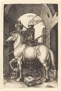 Het kleine paard[42] 1505 Kopergravure 162 x 106 mm Bartsch 96
