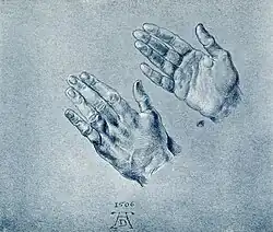 Studie voor de handen van Maximilian