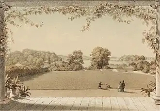 Tekening van het meer uit 1860