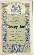 Cover van het Civic Reception-programma voor Alcock en Brown in het stadhuis van Manchester 17 juli 1919