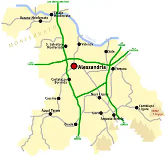 Kaart van Alessandria (AL)
