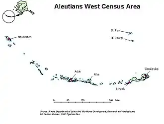 Kaart van Aleutians West Census Area