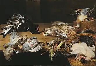 Stilleven met dode vogels