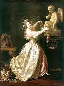 Jonge vrouw versiert Amor (1783, Roslin)