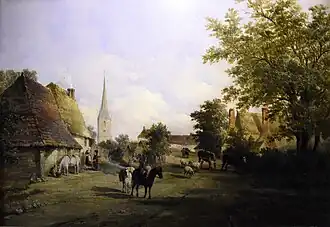 Hever in de 19e eeuw, schilderij van Alfred Vickers (1810-1837)