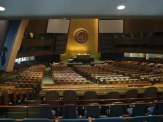 De zaal van de Algemene Vergadering; juli 2007.