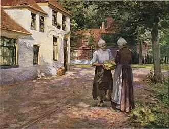 Blair Ring: Zonneschijn in de morgen, met links pension Bult