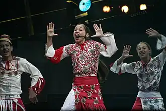 Alina Eremia tijdens het Junior Eurovisiesongfestival 2005