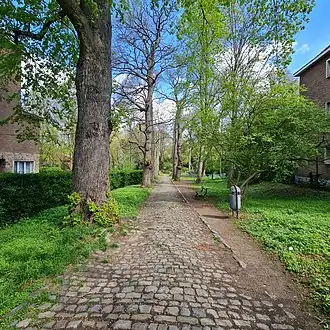 laan aan de ingang van het Jacques Brel-park