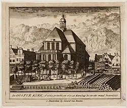 De Oosterkerk in 1672.