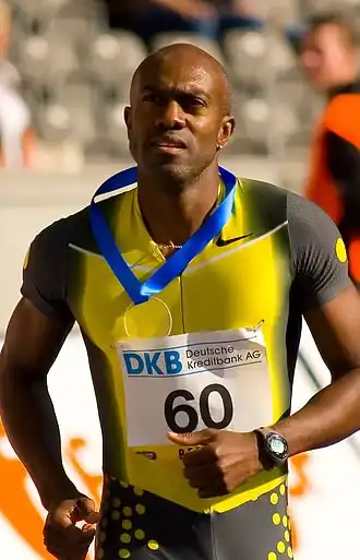 Allen Johnson tijdens de ISTAF in Berlijn, 2007.