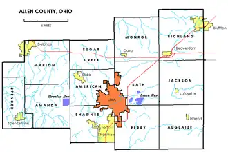 Kaart van Allen County