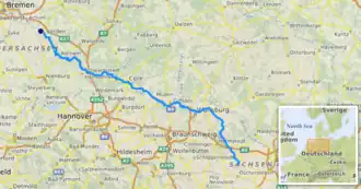 Kaart van het stroomgebied van de Aller