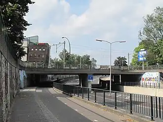 spoorviadukt over de Wierdensestraat in 2012 (Mans Kapbaargtunnel)