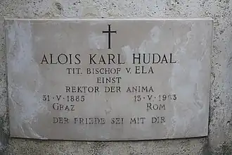 Grafsteen op het Campo Santo dei Teutonici e dei Fiamminghi ("begraafplaats der Duitsers en Vlamingen")