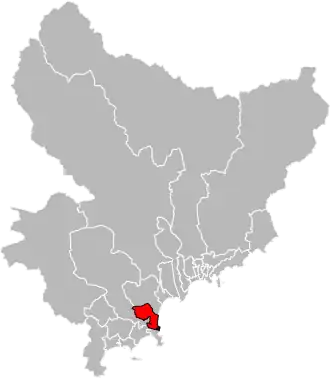 Locatie van het kanton