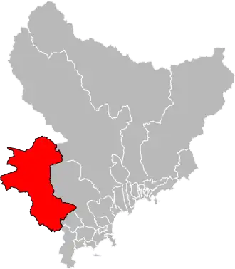 Locatie van het kanton